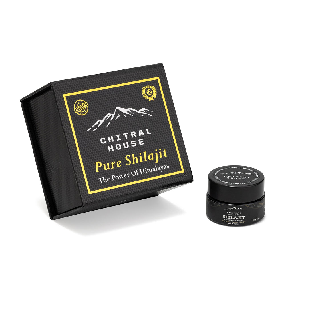 Chitral House Pure Shilajit 30g resin jar with gift box